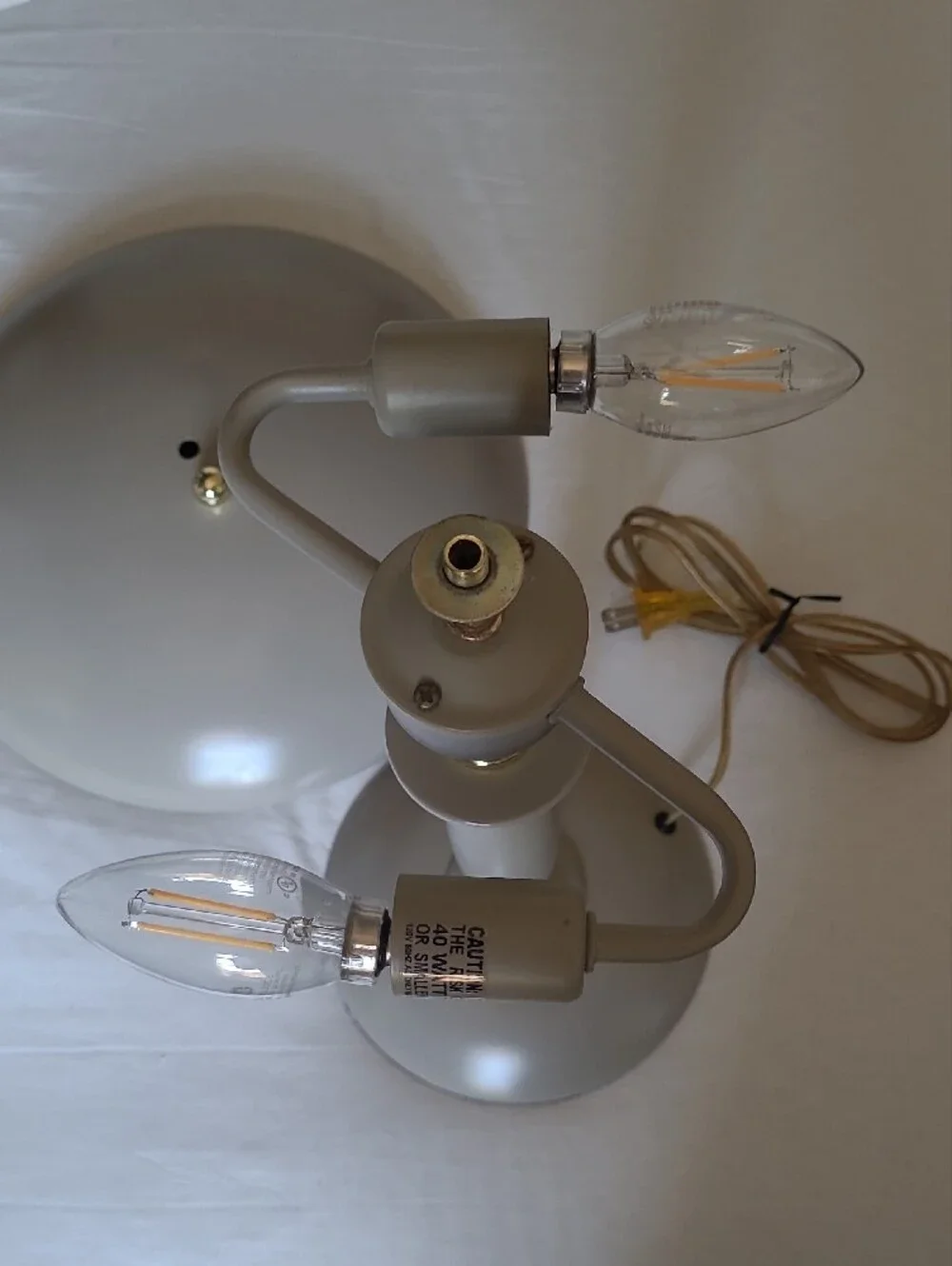 Mid Century Modern Table Lamps Mushroom Brass Accents. 1960s -70s. Rare Pair